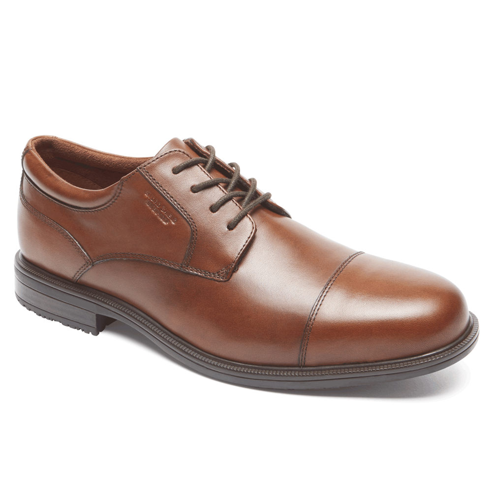 Zapatos De Vestir Rockport Hombre Mexico - Essential Details Ii Cap Toe Marrom - HDTNO7253